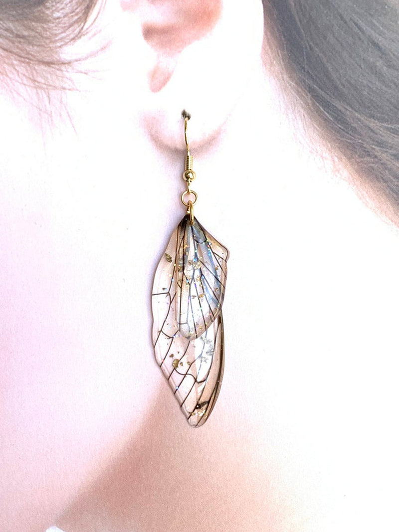 Boucles d'oreilles faites à la main avec aile de papillon Beryleo®