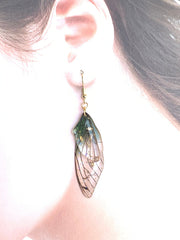 Boucles d'oreilles faites à la main avec aile de papillon Beryleo®