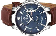 TITAN - Luxury Watch with PU Leather Strap and Day-Date Mechanism