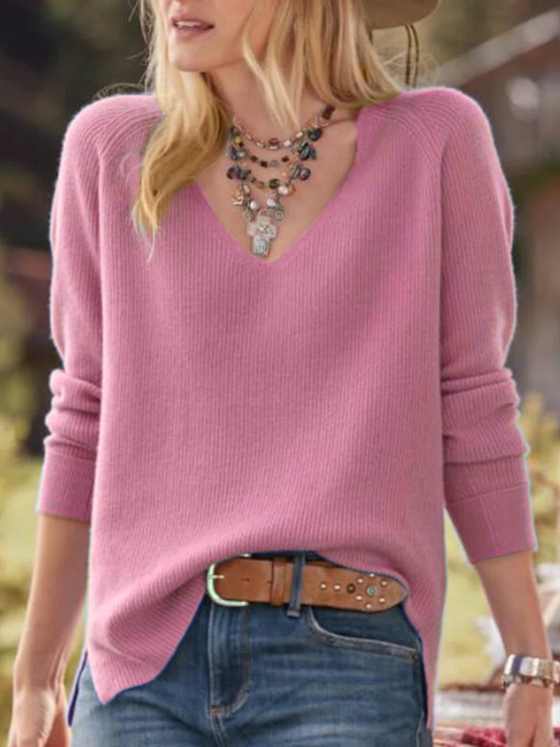 Meigo - Lightweight V-Neck Sweater Perfect For Spring