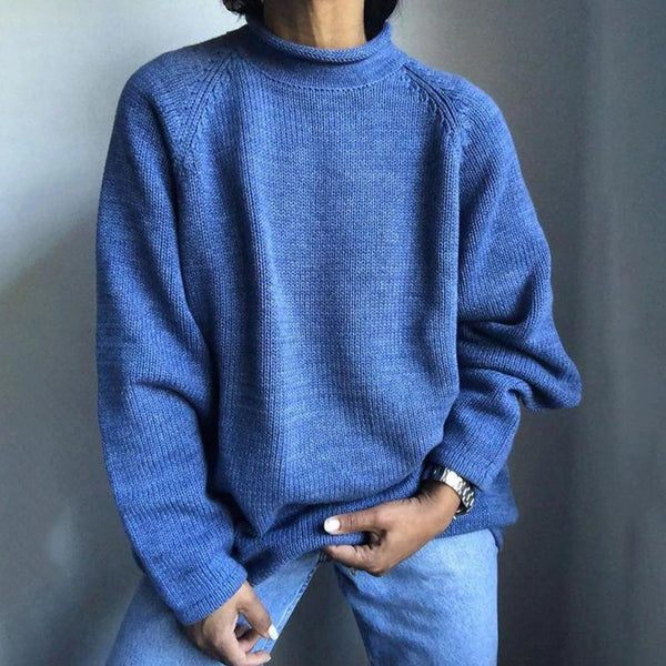 Blossom - Comfortable Oversized Semi Turtleneck Sweater Perfect for Spring