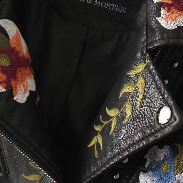 VintyFlower - Floral leather jacket 