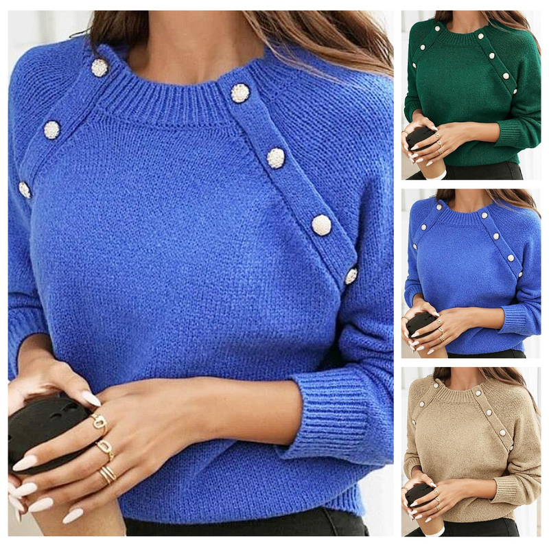 Cavaliere - Elegant Round Neck Sweater Perfect For Spring