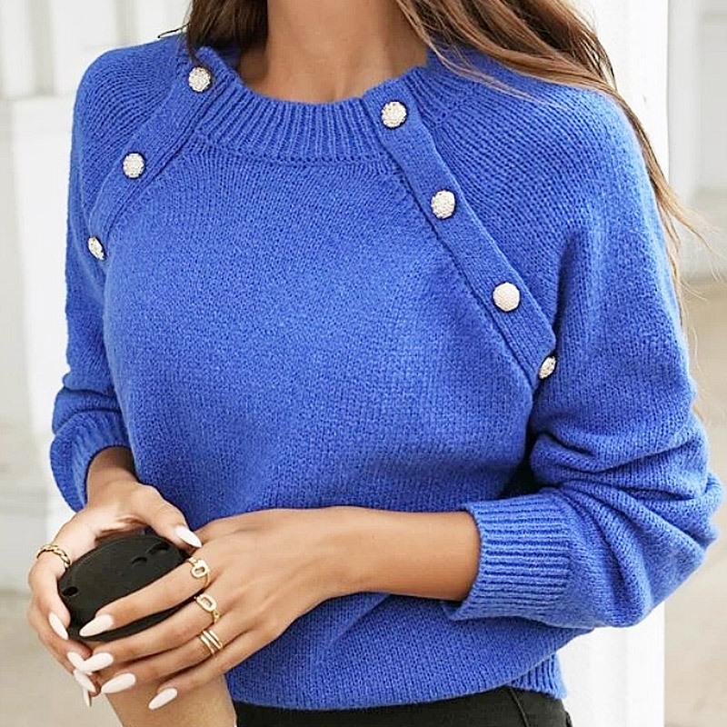 Cavaliere - Elegant Round Neck Sweater Perfect For Spring