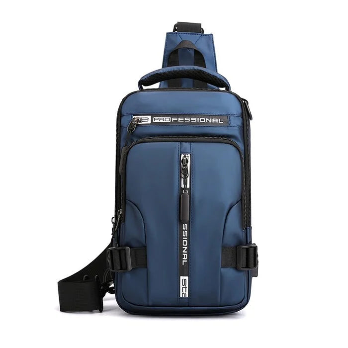 QualityBag - Unisex shoulder backpack with practical and secure USB