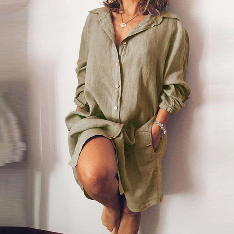 Elegancy - Chemise longue doublée de coton et de chanvre - Beryleo