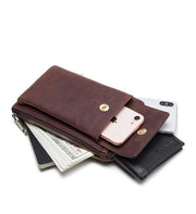 Sac/portefeuille rétro de luxe en cuir véritable pour téléphone portable - Beryleo